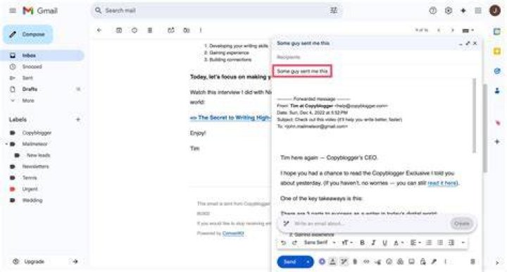 How do I add a filter to an existing email in Gmail?